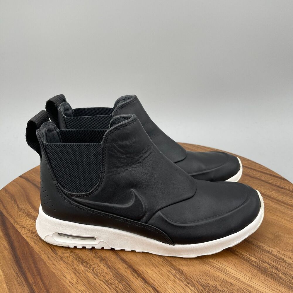 Nike Air Max Thea Shoes Womens Size 7.5 Black Leather Comfort Walking Sneakers